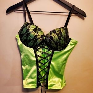 Green And Black Corset Lingerie